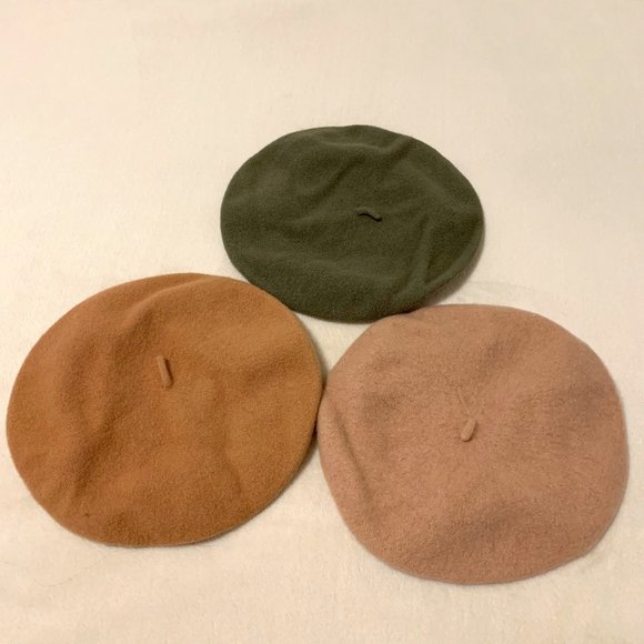 Simons Accessories - Berets- From Simons in Montreal-Light Brown, Brown, and Green